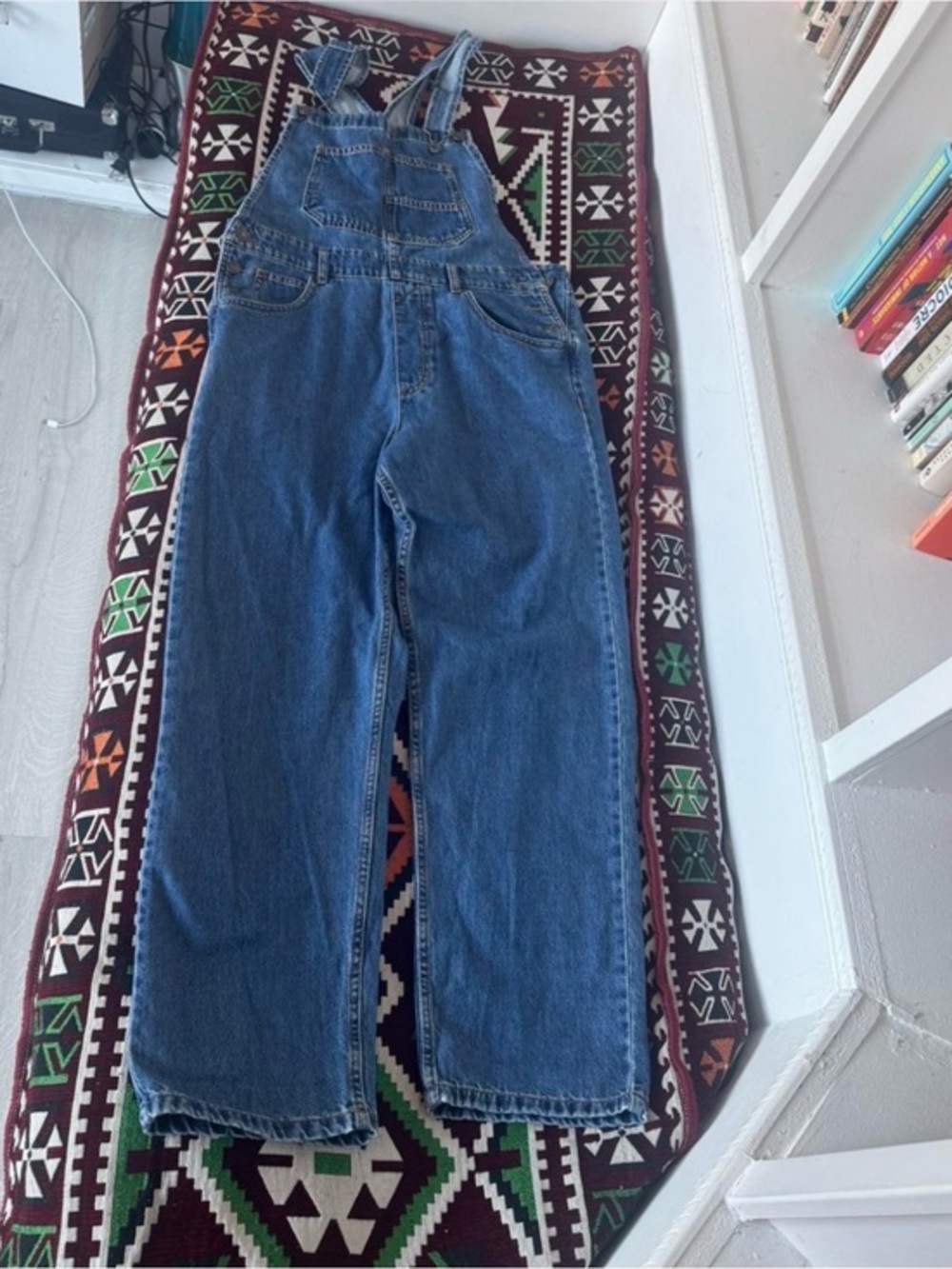 Free People Blue Denim Overalls